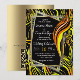 Convites Creative Black, yellow & Orange Seless Abstratos