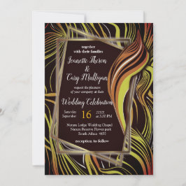 Convites Creative Black, yellow & Orange Seless Abstratos