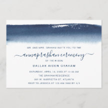 Creative Marinho Blue Watercolor Annaprashan