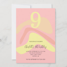 Convites Creme amarelo-rosa-verão personalizado