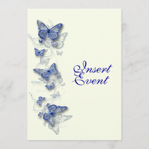 Convites Creme azul aniversário de casamento de noivado