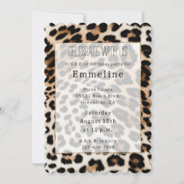Convites Creme Black Leopardo Print