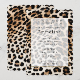 Convites Creme Black Leopardo Print