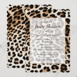 Convites Creme Black Leopardo Print