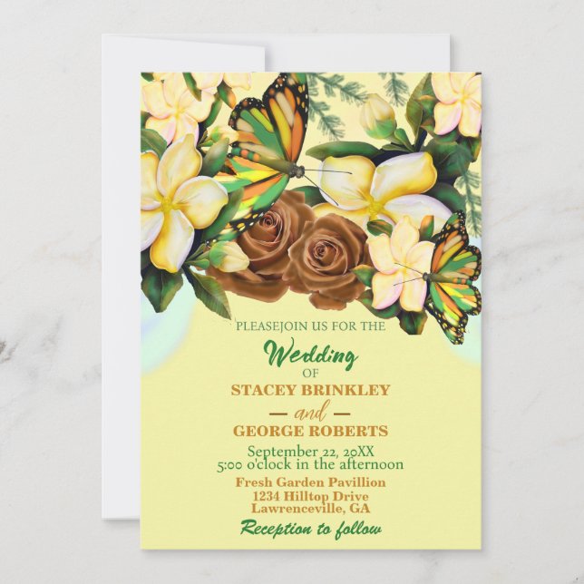 Convites Creme Boho-Wildflower Wedding (Frente)