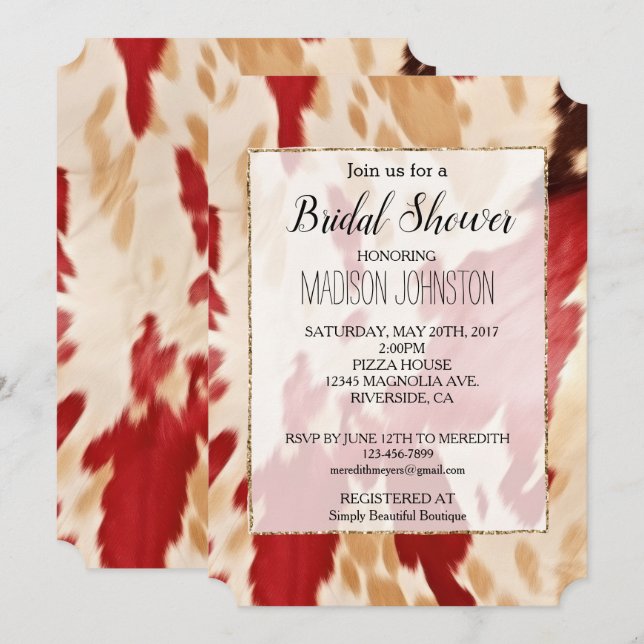 Convites Creme Branco Vermelho (Frente/Verso)