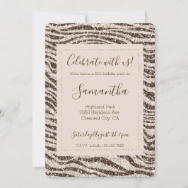 Convites Creme castanho-esbranquiçado Zebra-relva