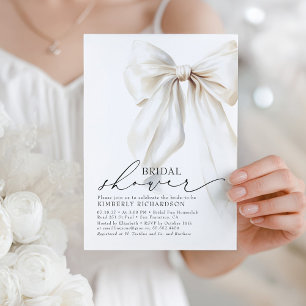 Convites Creme Chic do Chá de panela Branco Elegante
