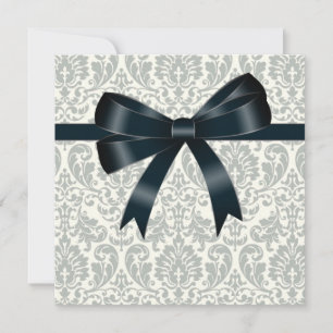 Convites Creme Damask Festa Preta