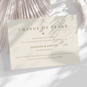Convites Creme de Adiamento de Casamento Minimalista