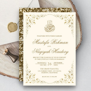 Convites Creme de Roteiro Russo e Casamento Muçulmano Dour