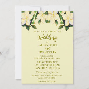 Convites Creme e Dourado Calla Lily Greenery Casamento