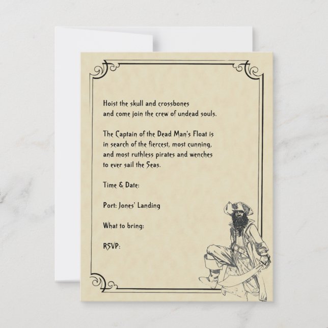 Convites Creme e preto Ahoy! Partido do Dia das Bruxas do (Frente)