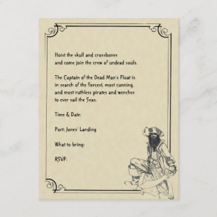 Convites Creme e preto Ahoy! Partido do Dia das Bruxas do