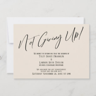 Convites Creme Elegante Não Desiste! Atraso de Casamento
