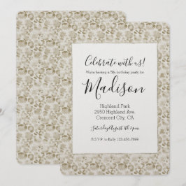 Convites Creme Glam Leopard Impressão