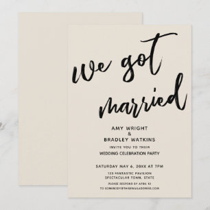 Convites Creme Nós Fomos Casados Recepção de Casamento