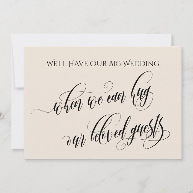 Convites Creme Quando Podemos Abraçar Você Adiou O Casament (Frente)