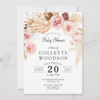 Creme Rosa Blush Floral do Chá de fraldas Boho