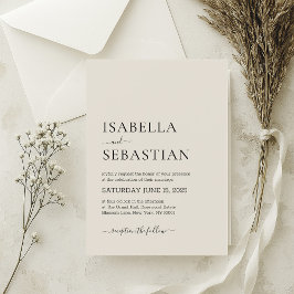 Convites Creme Simples de Casamento