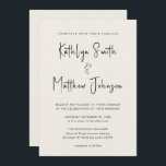 Convites Creme Tudo Em Um Casamento Minimalista De Manuscri<br><div class="desc">Creme Elegante Tudo Em Um Simples Cartão De Convite De Casamento Minimalista. Celebre o seu dia especial com esta elegante e bela carta de convite para casamento para embelezar a sua ocasião especial. Todos os textos estão pré-organizados para que você personalize fácil e rapidamente com seus próprios detalhes. Se você...</div>