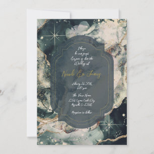 Convites Creme Verde Turquesa Aquarela Dourado Casamento Ce