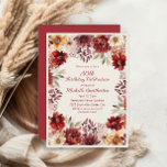 Convites Creme Watercolor aniversário de 30 anos Floral<br><div class="desc">Toque em 30 com elegância usando este convite de aniversário floral no outono. Apresentando flores de cor-de-água,  borrado e ouro,  este design é perfeito para festas de outono e celebrações de marcos.</div>