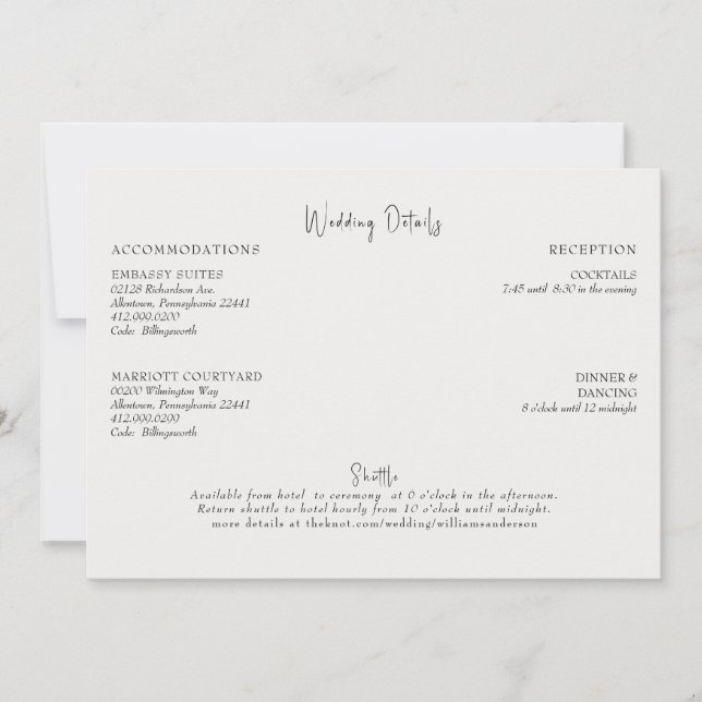 Convites Creme Wedding Details Enclosure (Frente)