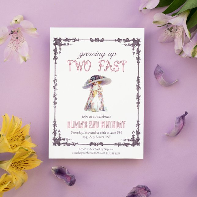 Convites Crescendo dois anos de vintage (Criador carregado)