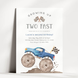 Convites Crescendo Dois Passageiros Rápidos De Monstro Azul