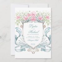 Crest de Casamento Elegante com Rosas | Monograma