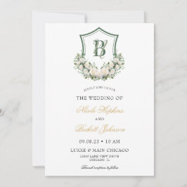 Convites Crest de Flores Brancas Casamento