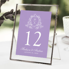 Convites Crest Floral Elegante Número de Mesa de Casamento 