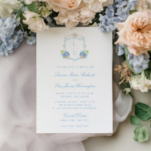 Convites Crest Monograma Costeiro Casamento