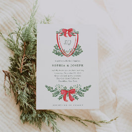 Convites Crest Natal | Casamento Vermelho e Verde Whimsical