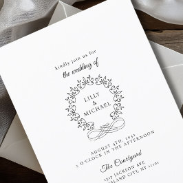 Convites Crest Real Elegante Casamento