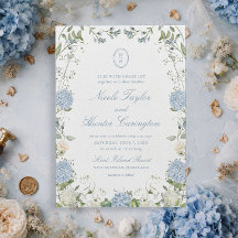 Crestas de Casamento com Monograma de Hortênsia Az