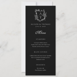 Convites Crestas Florais Monograma Cardápio de Casamento Fl