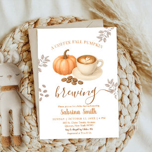 Convites Criação de canela Cozy Fall Pumpkin Chá de fraldas