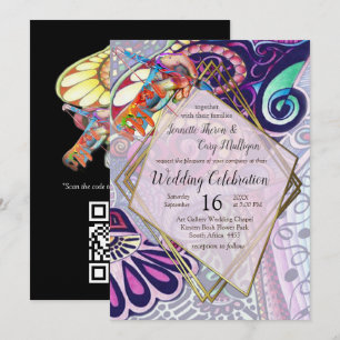 Convites Criação de Doodle de Artista Azul Alegre para Fest