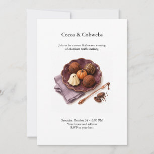 Convites Criação de Trufas de Halloween com Cocoa e Cobwebs