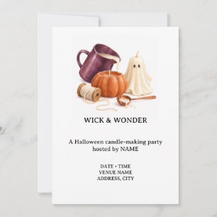 Convites Criação de Velas de Halloween Wick e Wonder