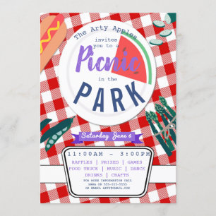 Convites Criador de fundos piquenique de beneficência Aniv