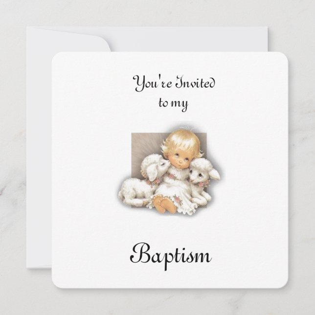 Convites Criança com cordeiro (Frente)