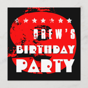 Convites Criança de 9 anos V11A da festa de aniversário d