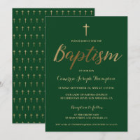 Criança Dourada Verde Personalizada Batismo