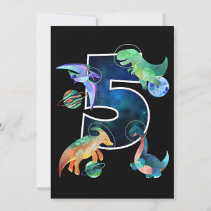 Convites Crianças Astronautas do Espaço Exterior Dinossauro