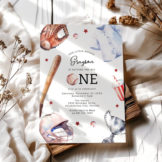 Convites Crianças Baseball Primeira Festa de aniversário (Criador carregado)
