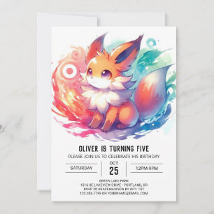 Convites Crianças Boho Fox Birthday