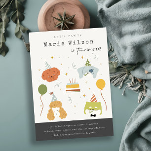 Convites Crianças Bonitas Cachorros Pawty Puppy Qualquer Id